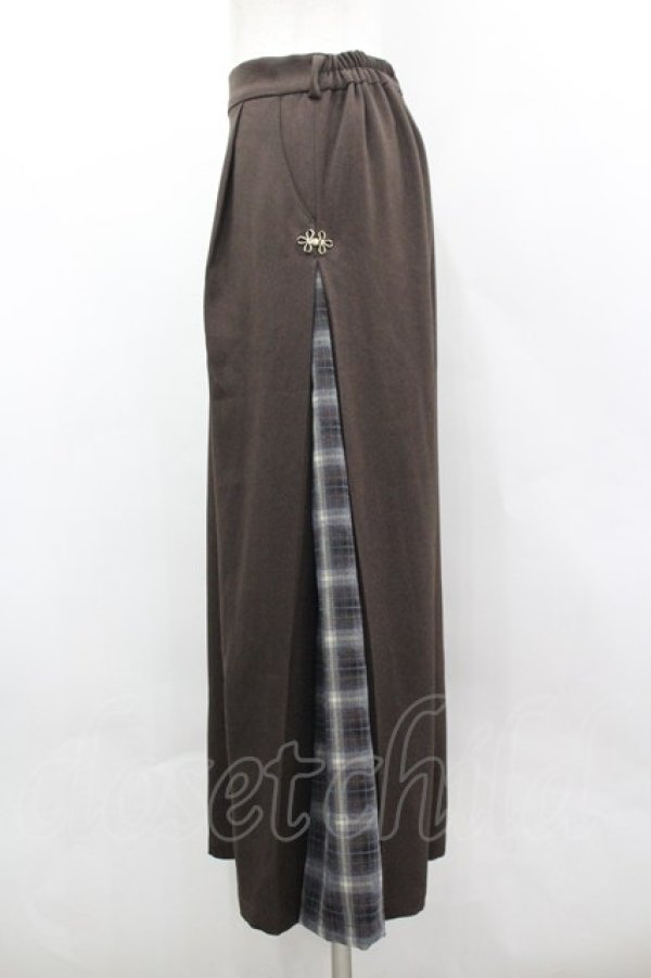 画像2: axes femme / チェック切替ワイドパンツ F ブラウン I-26-03-30-076-AX-BL-TE-ZI (2)