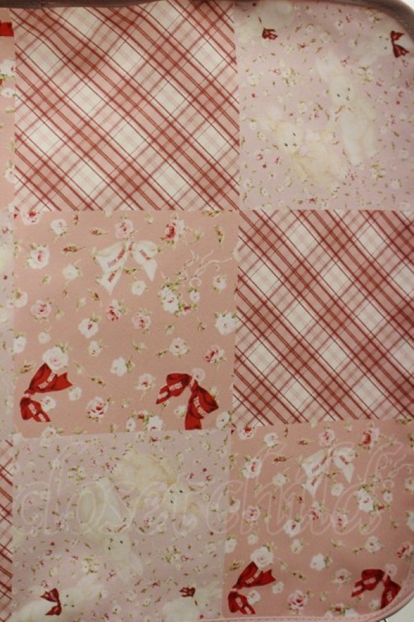 画像4: PINK HOUSE / バラ園うさぎ柄パッチワークプリントトラベルケース  ピンク I-26-03-30-082-LO-ZA-SA-ZI (4)