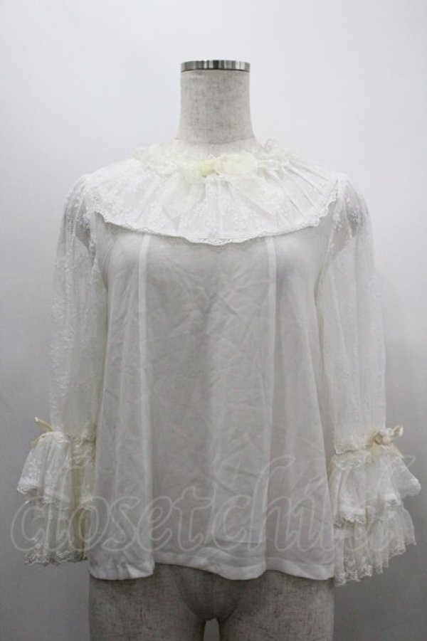 画像1: Angel's Heart / レース袖ブラウス  アイボリー I-26-03-30-013-EL-BL-SA-ZI (1)
