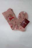 画像2: PINK HOUSE / リボンブーケ柄ソックス  ピンク I-26-03-30-097-LO-ZA-SA-ZI (2)