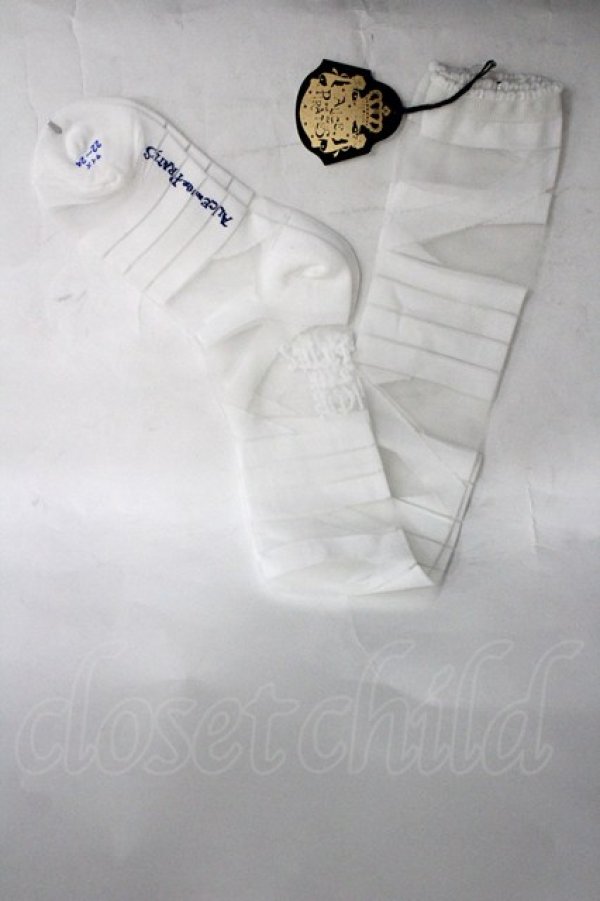 画像2: ALICE and the PIRATES / くるくる包帯シースルーオーバーニーソックス  白 I-26-03-30-099-PA-ZA-TE-ZI (2)