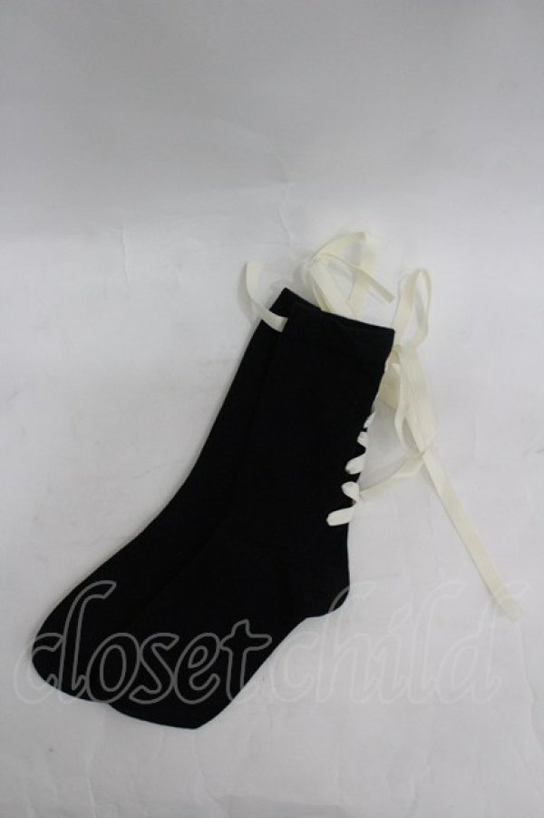 画像2: axes femme POETIQUE / 後ろレースアップソックス F 黒 I-26-03-30-100-AX-ZA-TE-ZI (2)