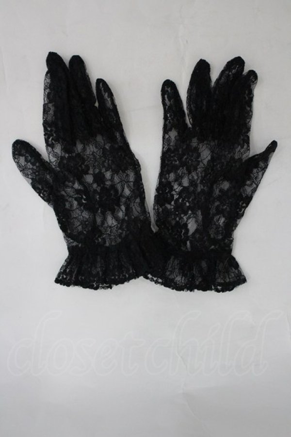 画像1: GOTH / レースショートグローブ  黒 I-26-03-30-102-GO-ZA-TE-ZI (1)