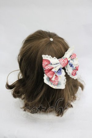 画像: Angelic Pretty / Strawberry Dollリボンバレッタ  シロ I-26-03-30-107-AP-AC-SA-ZI