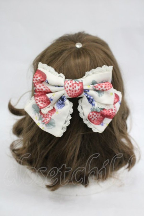 画像3: Angelic Pretty / Strawberry Dollリボンバレッタ  シロ I-26-03-30-107-AP-AC-SA-ZI (3)
