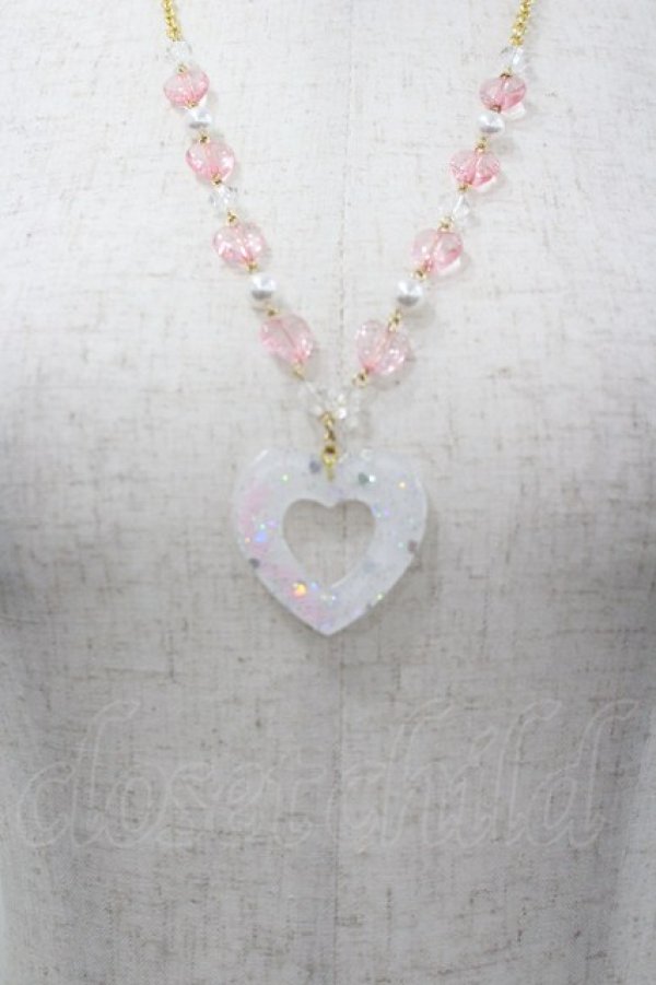 画像1: Angelic Pretty / Decoration Heartネックレス  クリア I-26-03-30-111-AP-AC-SA-ZI (1)
