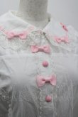 画像3: Antique Cat / はしごレースリボン半袖ブラウス  白Ｘピンク I-26-03-30-014-LO-BL-SA-ZI (3)