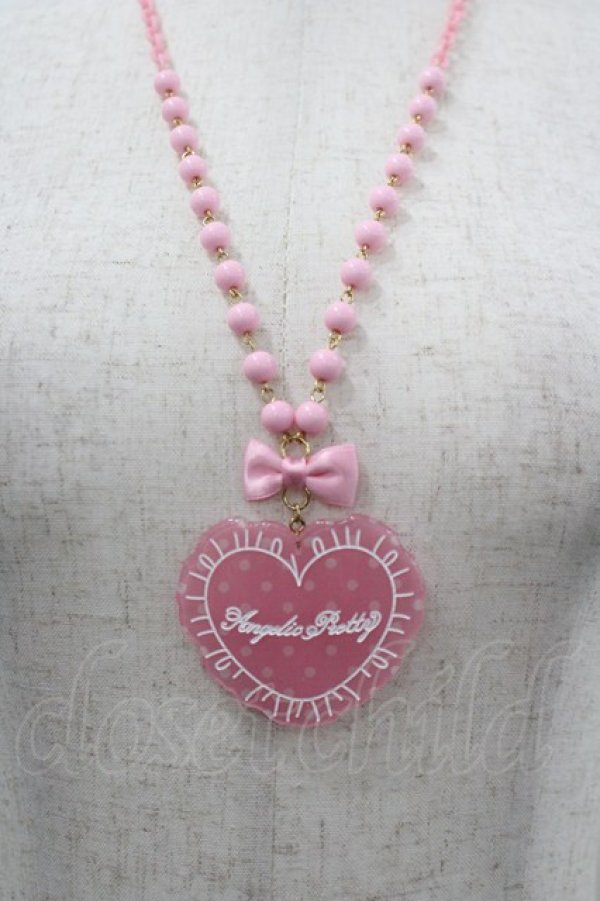 画像1: Angelic Pretty / ドットLovely Heartクッションネックレス  ピンク I-26-03-30-113-AP-AC-SA-ZI (1)