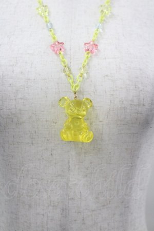 画像: Angelic Pretty / はにかみベアーDropネックレス  イエロー I-26-03-30-114-AP-AC-SA-ZI