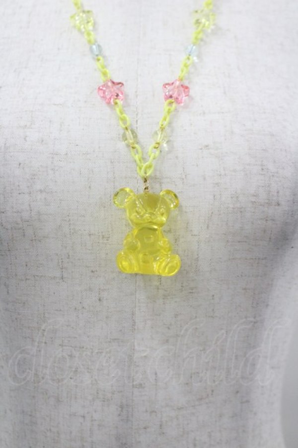 画像1: Angelic Pretty / はにかみベアーDropネックレス  イエロー I-26-03-30-114-AP-AC-SA-ZI (1)