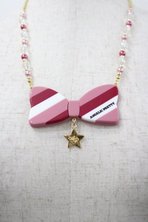 画像: Angelic Pretty / ブリティッシュリボンネックレス  ピンク I-26-03-30-116-AP-AC-SA-ZI