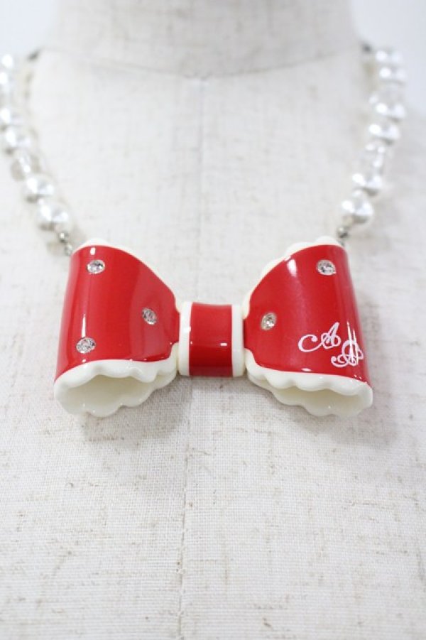 画像1: Angelic Pretty / ドリームリボンネックレス  赤Ｘ白 I-26-03-30-122-AP-AC-SA-ZI (1)