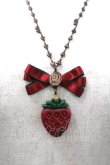 画像1: Q-pot. / ストロベリーガナッシュリボンネックレス  赤 I-26-03-30-123-QP-AC-SA-ZI (1)