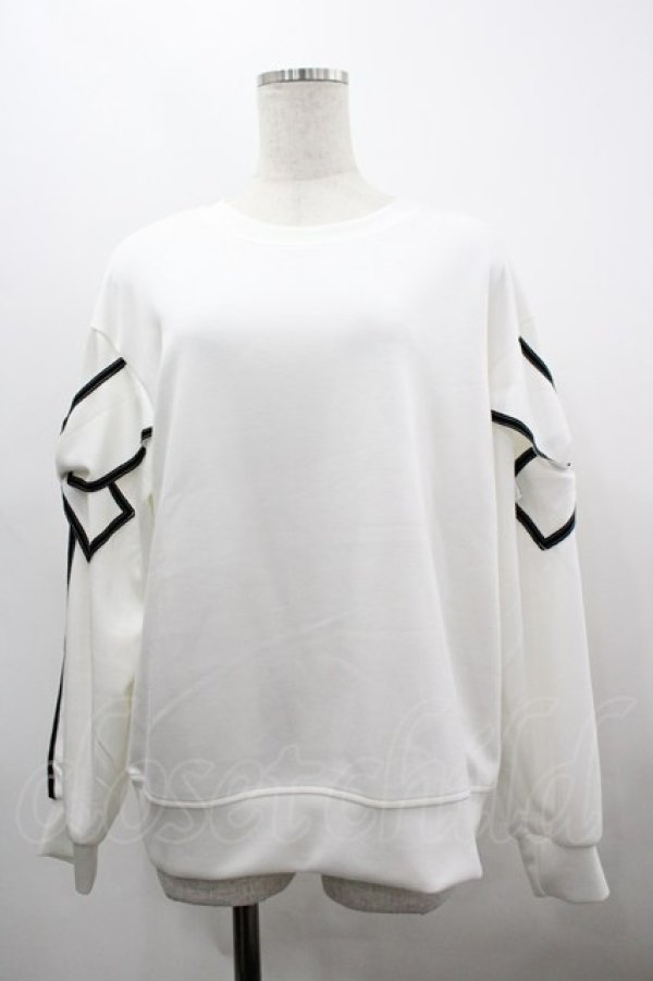 画像1: axes femme / 袖リボンカットプルオーバー F 白 I-26-03-30-016-AX-TO-TE-ZI (1)