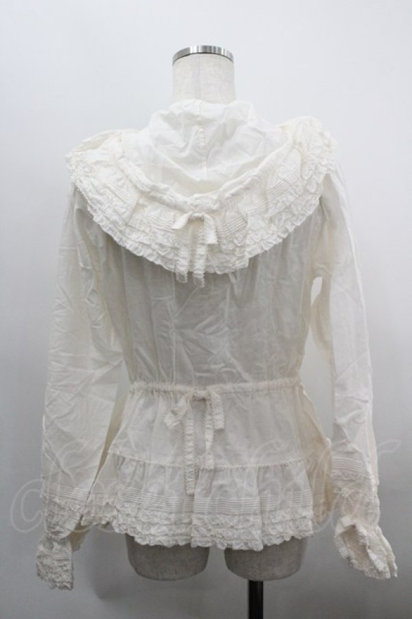 画像2: PINK HOUSE / フード付きローンオーバーブラウス  生成り I-26-03-30-018-LO-BL-SA-ZI (2)