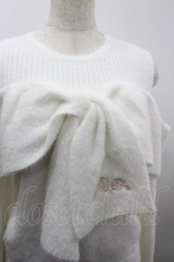 画像3: axes femme / リボンフェザーニット F 白 I-26-03-30-002-AX-TO-TE-ZI (3)