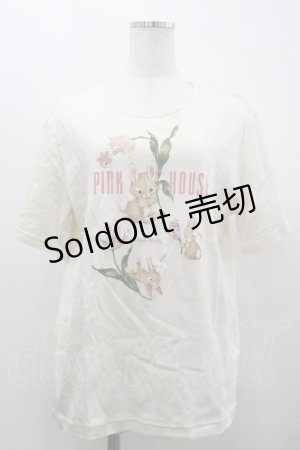 画像: PINK HOUSE / チューリップうさぎプリントカットソー 4(L) 生成り I-26-03-30-021-LO-TO-SA-ZI
