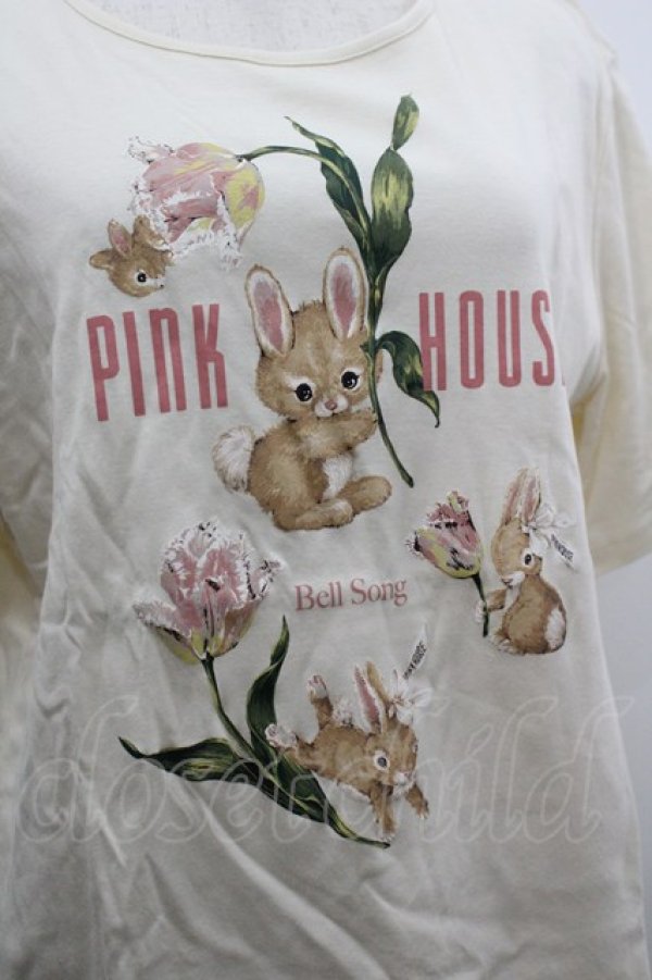画像3: PINK HOUSE / チューリップうさぎプリントカットソー 4(L) 生成り I-26-03-30-021-LO-TO-SA-ZI (3)