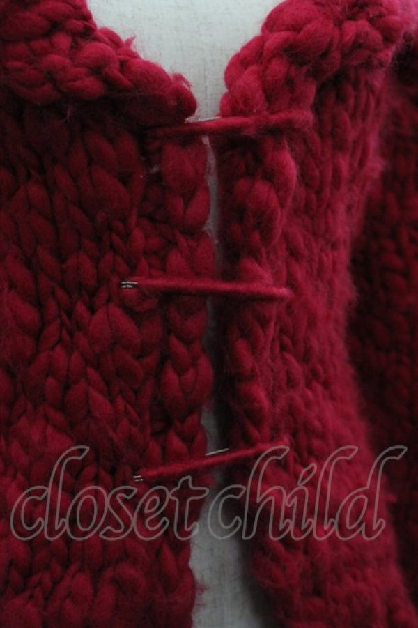 画像3: Jane Marple Dans Le Salon / フロントピンニットカウチン  濃ピンク I-26-03-30-022-JM-JA-SA-ZI (3)