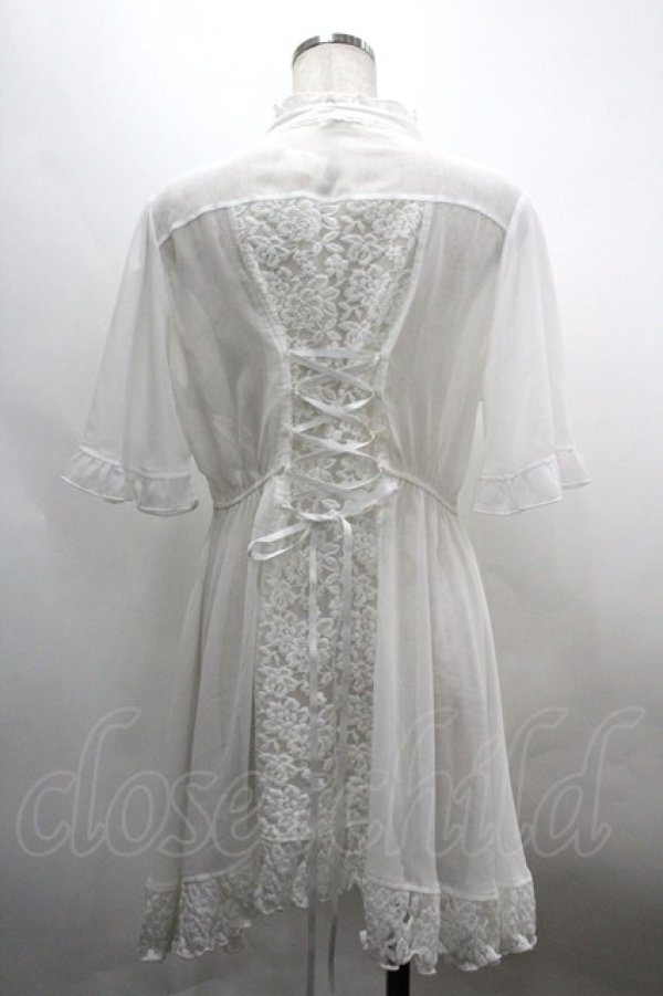 画像2: axes femme / バラレースチュニックブラウス F 白 I-26-03-30-003-AX-BL-TE-ZI (2)