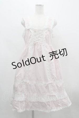 画像: BABY,THE STARS SHINE BRIGHT / ベビードールジャンパースカート  ピンクＸ白 I-26-03-30-027-BA-OP-SA-ZI