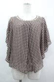 画像1: axes femme / 千鳥シフォン半袖トップス  ブラウン I-26-04-01-033-AX-TO-SA-ZI (1)