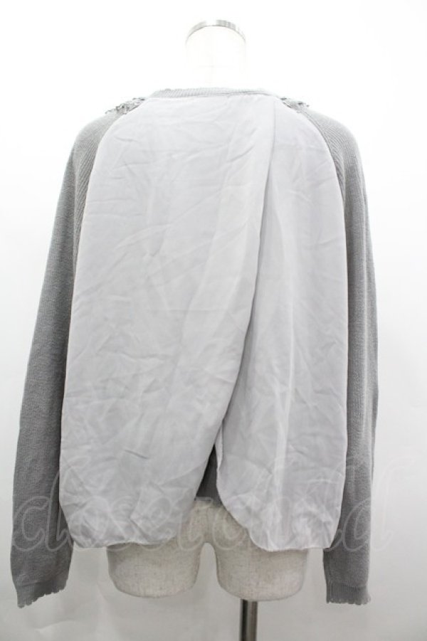 画像2: axes femme / ストライプニットトップス  グレーＸ白 I-26-04-01-037-AX-TO-SA-ZI (2)