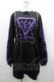 画像1: NOEMIE / ハーネス付きユニセックスジャージプルオーバー M 黒×パープル I-26-04-01-038-LO-TO-TE-ZI (1)