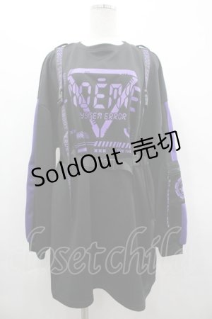 画像: NOEMIE / ハーネス付きユニセックスジャージプルオーバー M 黒×パープル I-26-04-01-038-LO-TO-TE-ZI