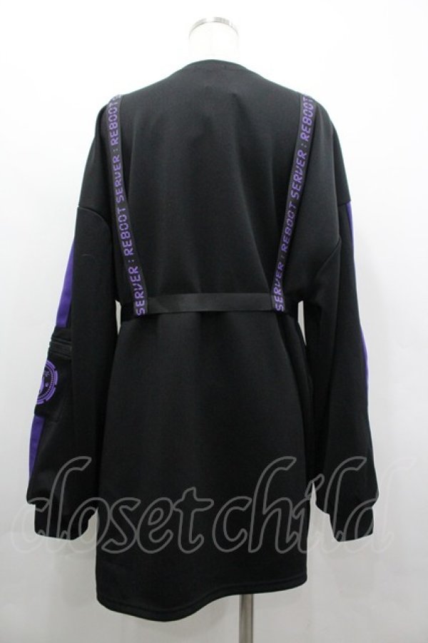 画像2: NOEMIE / ハーネス付きユニセックスジャージプルオーバー M 黒×パープル I-26-04-01-038-LO-TO-TE-ZI (2)