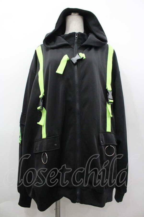 画像1: ACDC RAG / 渦雷ジャケット  黒×ネオングリーン I-26-04-01-039-PU-TO-TE-ZI (1)