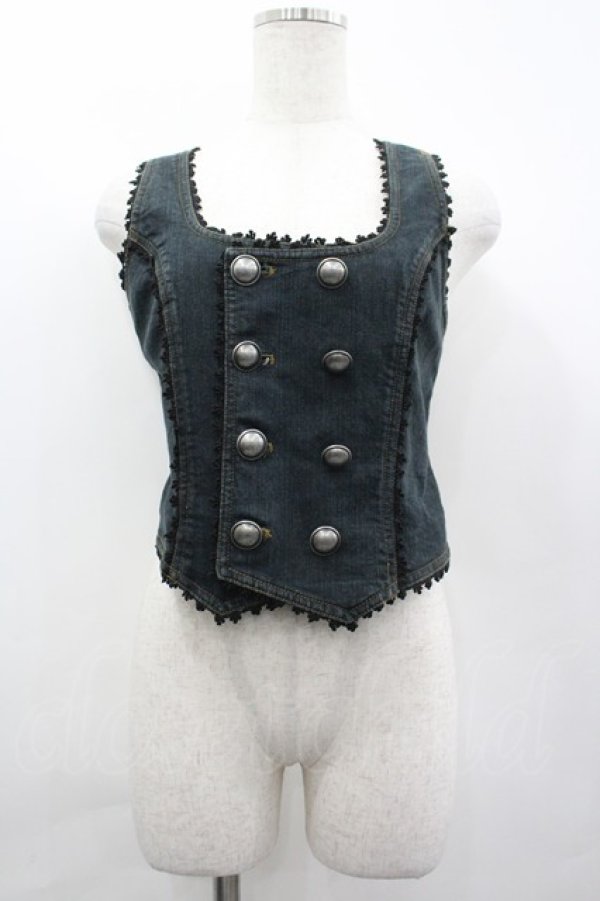 画像1: ALGONQUINS / 蝶刺繍デニムビスチェ F  I-26-04-01-040-AL-TO-TE-ZI (1)