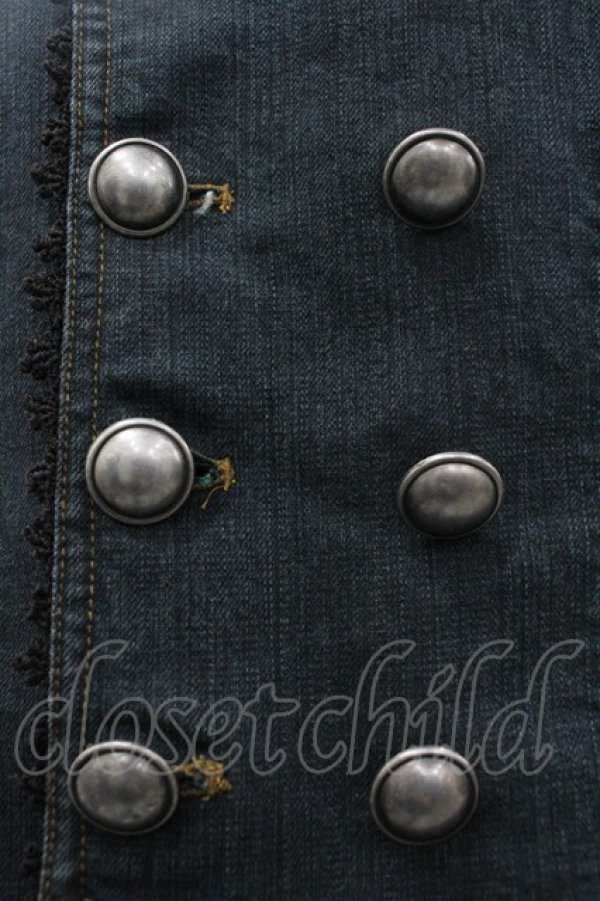 画像4: ALGONQUINS / 蝶刺繍デニムビスチェ F  I-26-04-01-040-AL-TO-TE-ZI (4)