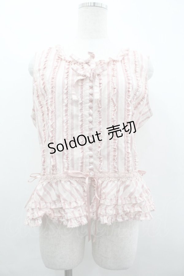 画像1: PINK HOUSE / フリル使いノースリーブブラウス  ピンク I-26-04-01-041-LO-BL-SA-ZI (1)