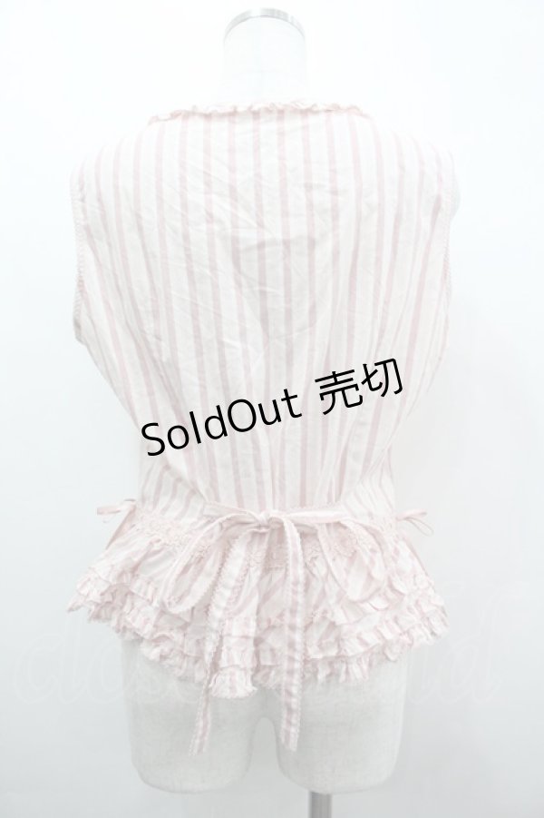 画像2: PINK HOUSE / フリル使いノースリーブブラウス  ピンク I-26-04-01-041-LO-BL-SA-ZI (2)