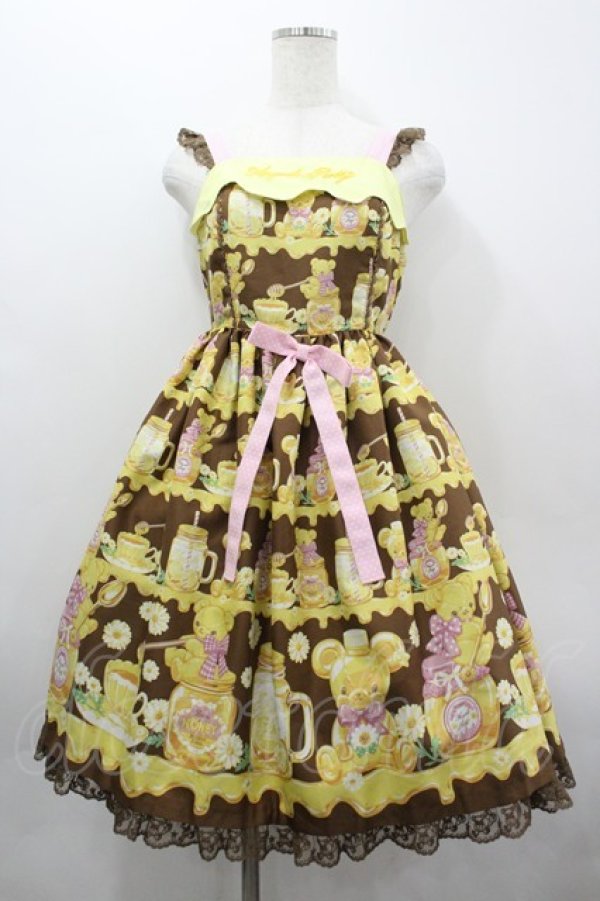 画像1: Angelic Pretty / Honey Bear's Cafeジャンパースカート  ブラウン I-26-04-01-046-AP-OP-SA-ZI (1)