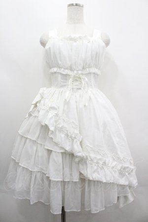 画像: ALICE and the PIRATES / ギャザーシフォンジャンパースカート  白 I-26-04-01-049-PA-OP-SA-ZI