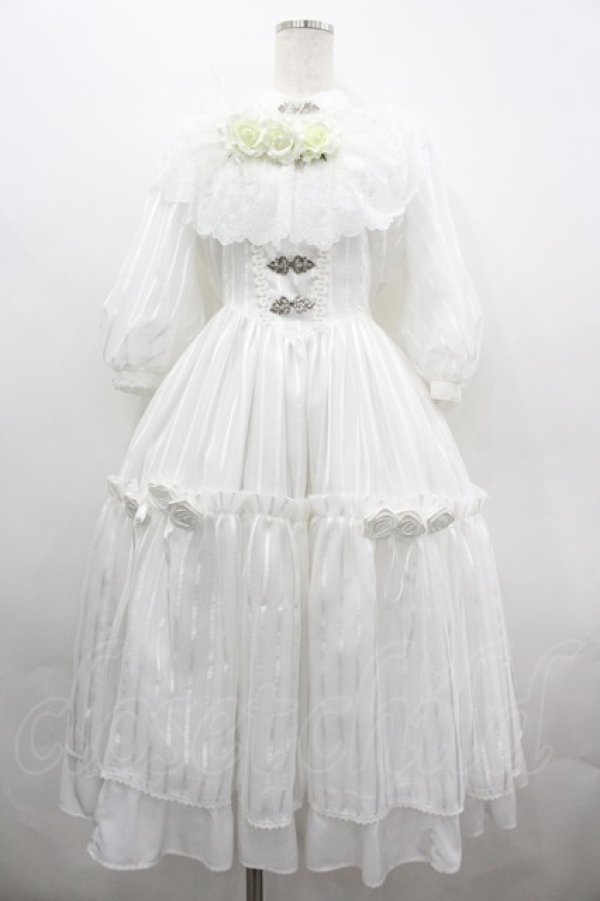 画像1: ALICE and the PIRATES / 薔薇の淑女ワンピース  白 I-26-04-01-050-PA-OP-SA-ZI (1)