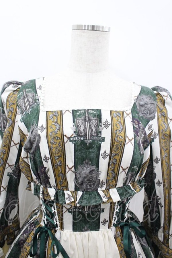 画像3: ALICE and the PIRATES / St.Lily Wolf〜狼騎士と百合の誓い〜柄ワンピース  グリーン I-26-04-01-051-PA-OP-SA-ZI (3)