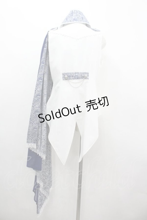 画像2: ALICE and the PIRATES / Holy Knight〜聖なる夜の聖なる騎士〜ショルダートレーン付きベスト  白Ｘ紺 I-26-04-01-052-PA-JA-SA-ZI (2)