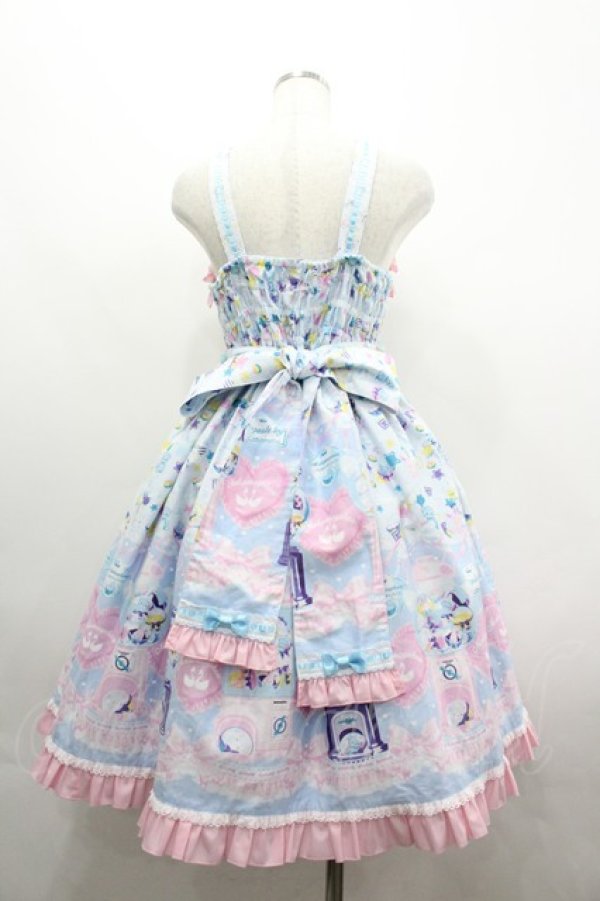 画像2: metamorphose / ときめきCapsule toyハートワッペンジャンパースカート 1 サックス I-26-04-01-055-ME-OP-SA-ZI (2)