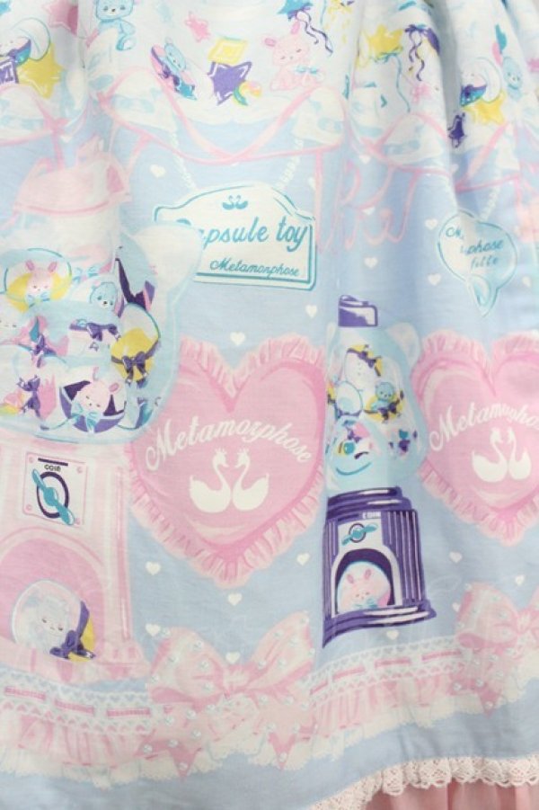 画像3: metamorphose / ときめきCapsule toyハートワッペンジャンパースカート 1 サックス I-26-04-01-055-ME-OP-SA-ZI (3)