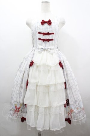 画像: metamorphose / 思い出のすずらんフリルジャンパースカート  白 I-26-04-01-057-ME-OP-SA-ZI