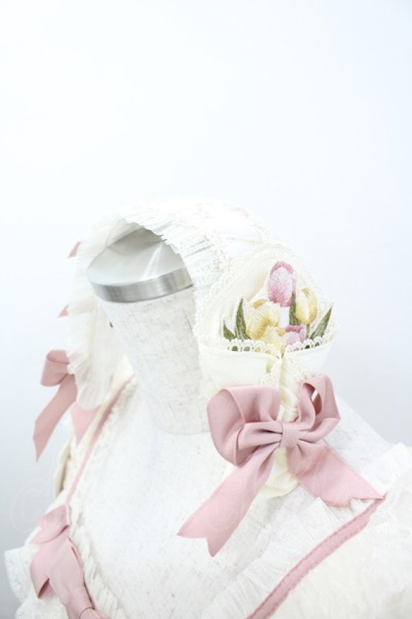 画像3: 仲夏物語 / チューリッププリント半袖ワンピースセット  アイボリーＸピンク I-26-04-01-062-EL-OP-SA-ZI (3)