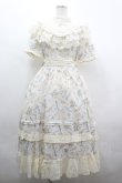 画像1: With Puji / フラワーリボンチェリー半袖ワンピース M アイボリー I-26-04-01-063-EL-OP-SA-ZI (1)