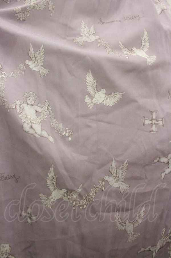 画像3: 仲夏物語 / 天使柄半袖ワンピース  ラベンダー I-26-04-01-064-EL-OP-SA-ZI (3)