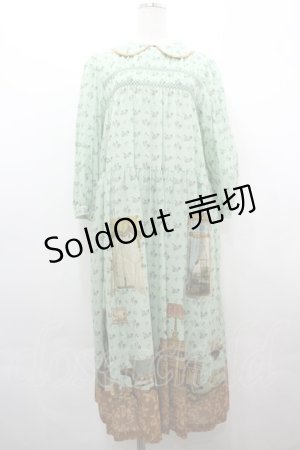 画像: Jane Marple / Drawing room シャーリングドレス  ミント I-26-04-01-068-JM-OP-TE-ZI