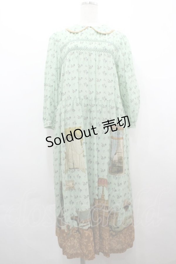 画像1: Jane Marple / Drawing room シャーリングドレス  ミント I-26-04-01-068-JM-OP-TE-ZI (1)