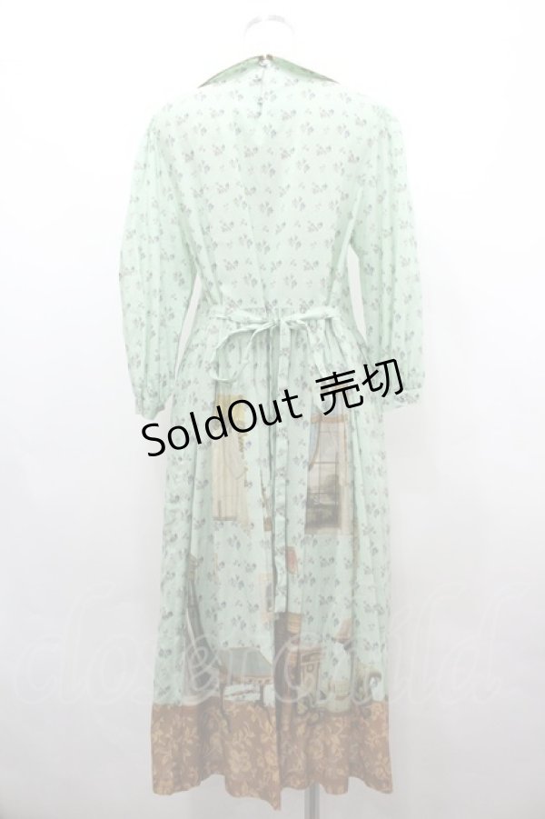 画像2: Jane Marple / Drawing room シャーリングドレス  ミント I-26-04-01-068-JM-OP-TE-ZI (2)