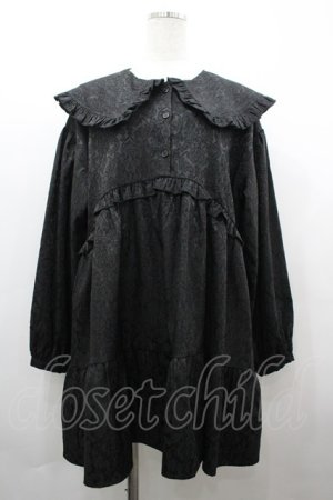 画像: merry jenny / ジャガードフリルカラーミニワンピース F 黒 I-26-04-01-069-LO-OP-TE-ZI